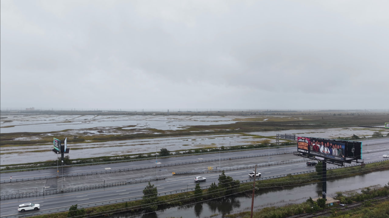Drone view near 7070 Black Horse Pike in Pleasantville on September 27, 2026. Image from original Jersey Alerts drone footage.